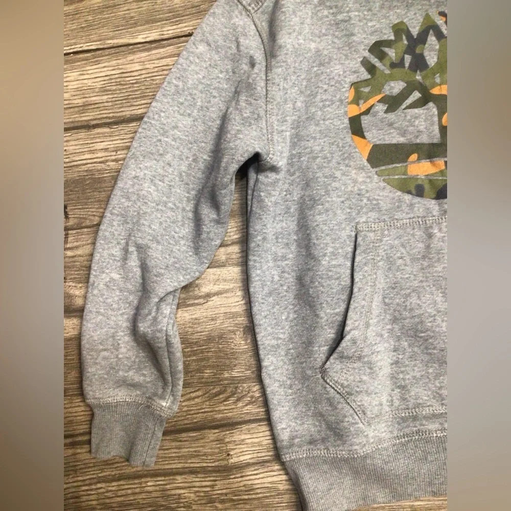 Timberland Gray Hoodie with Camo Logo